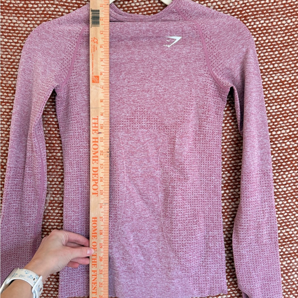 Gymshark Vital Seamless Purple Full Length Long Sleeve, Size Medium - Picture 6 of 7
